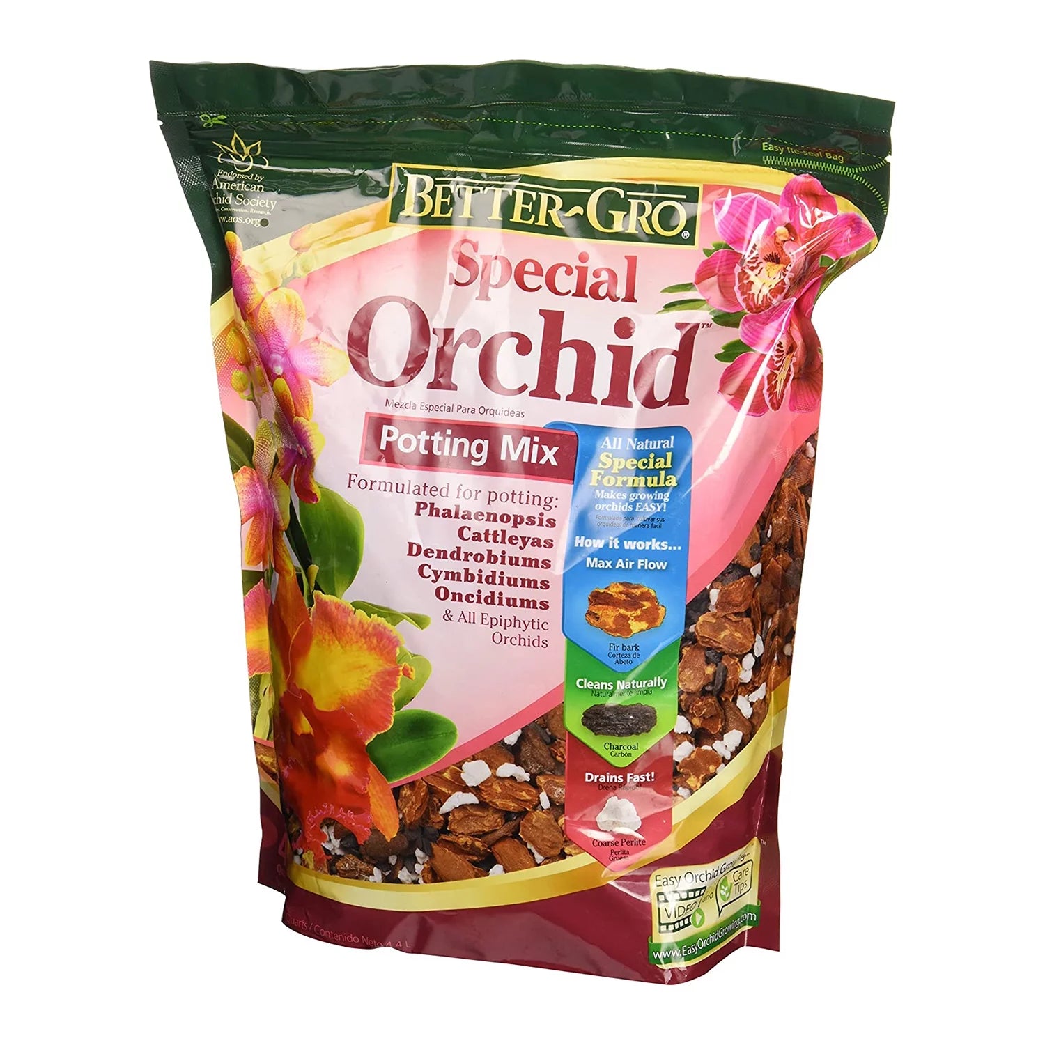 A great Orchid Potting Mix that combines Charcoal, Perlite and Soil together. 8 Qt Bag.