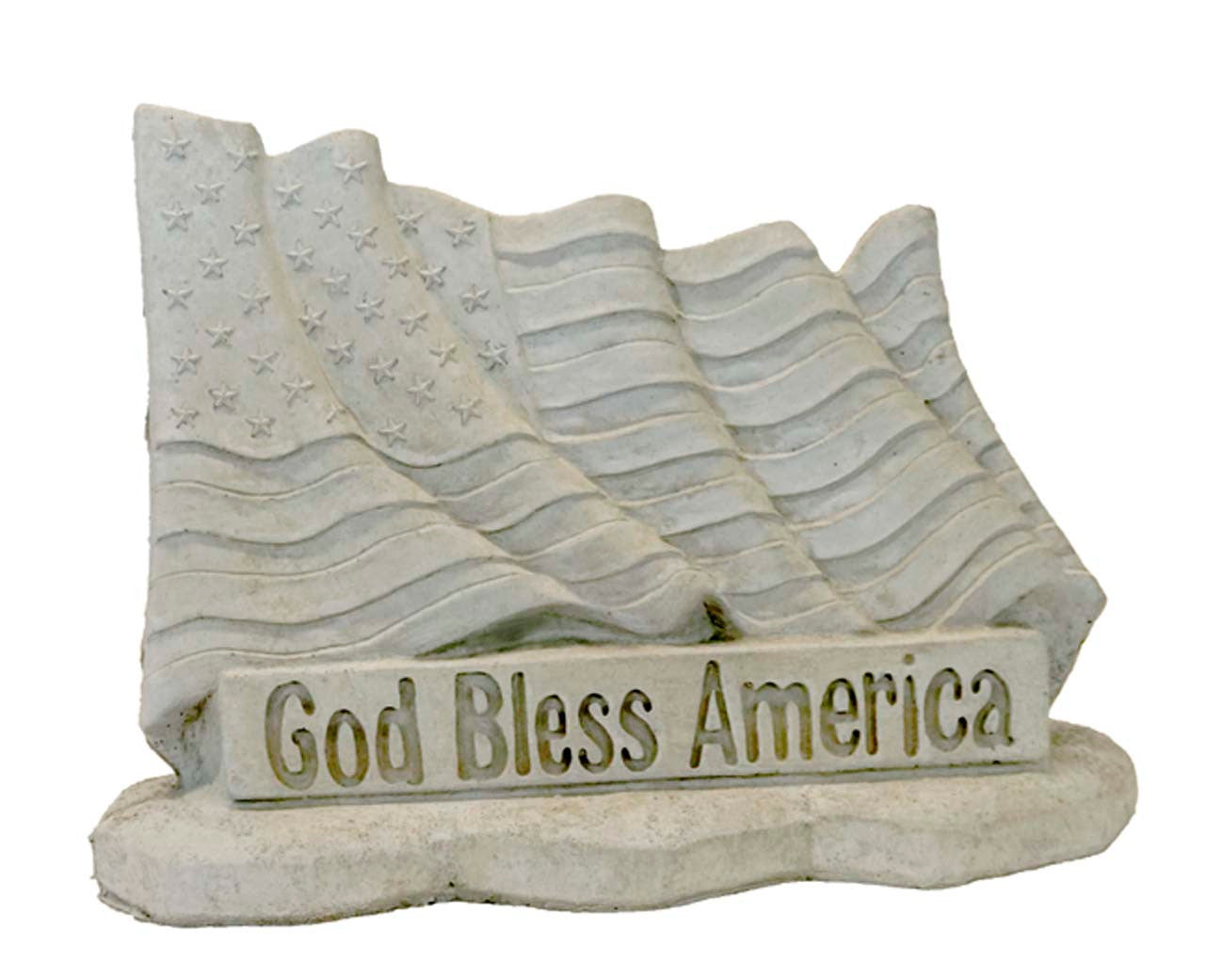 Statuary God Bless America Flag Stone