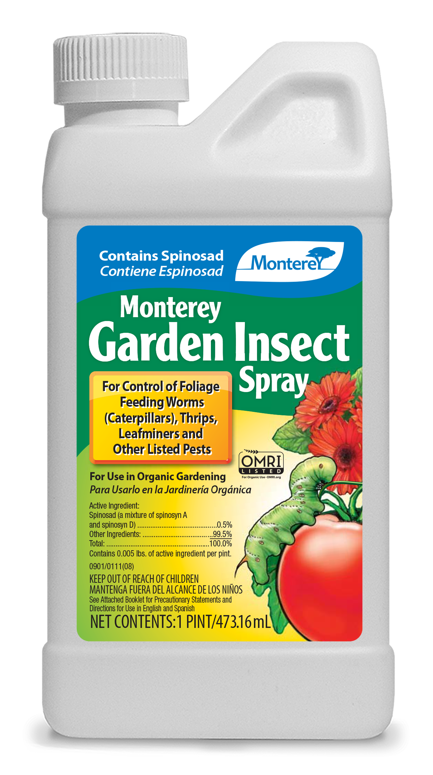 Natural Insect Spray for Gardens. Controls Worms and Caterpillars