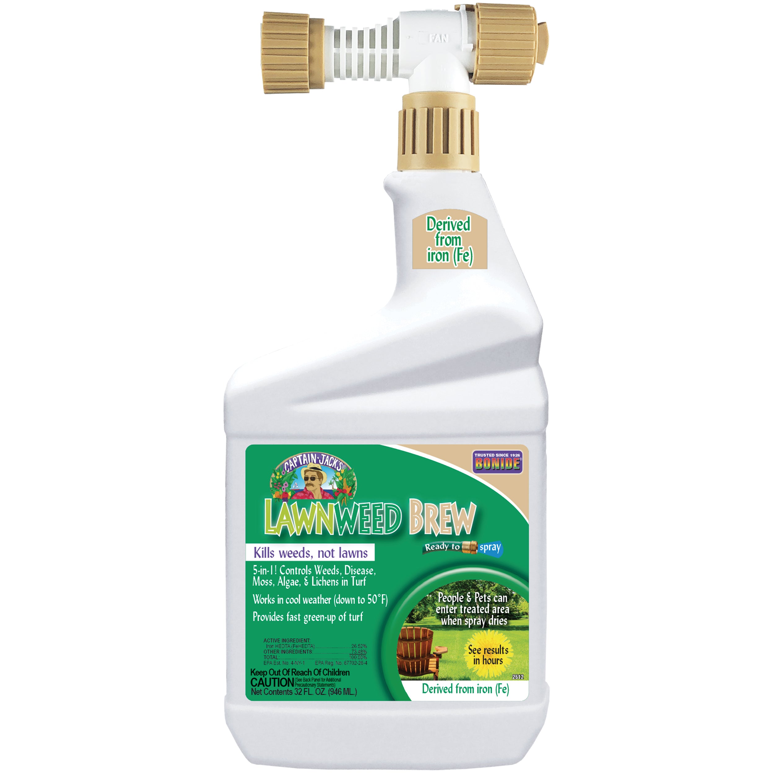 An organic weed killer that doesn't harm lawns and is non toxic to pets! Treats hundreds of weeds