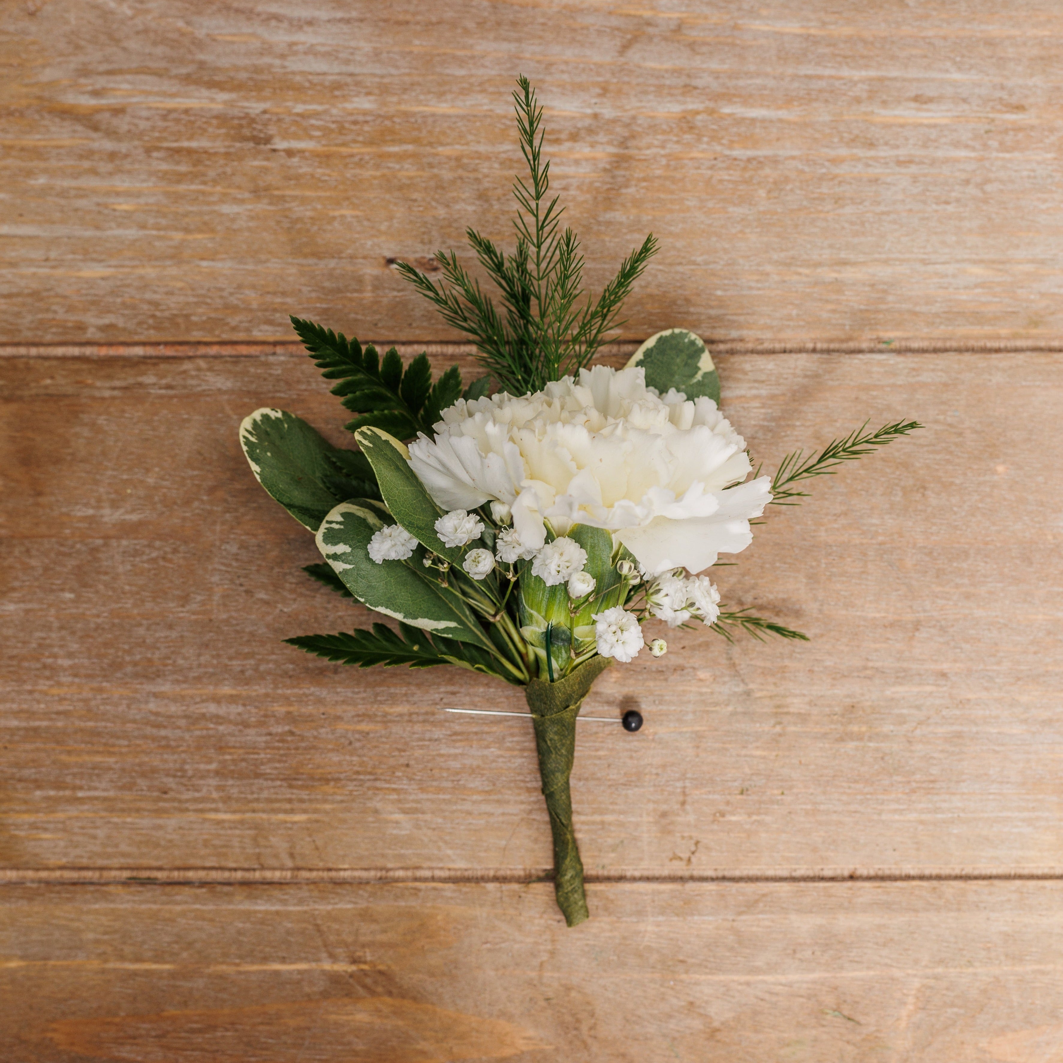 Boutonniere White Carnation