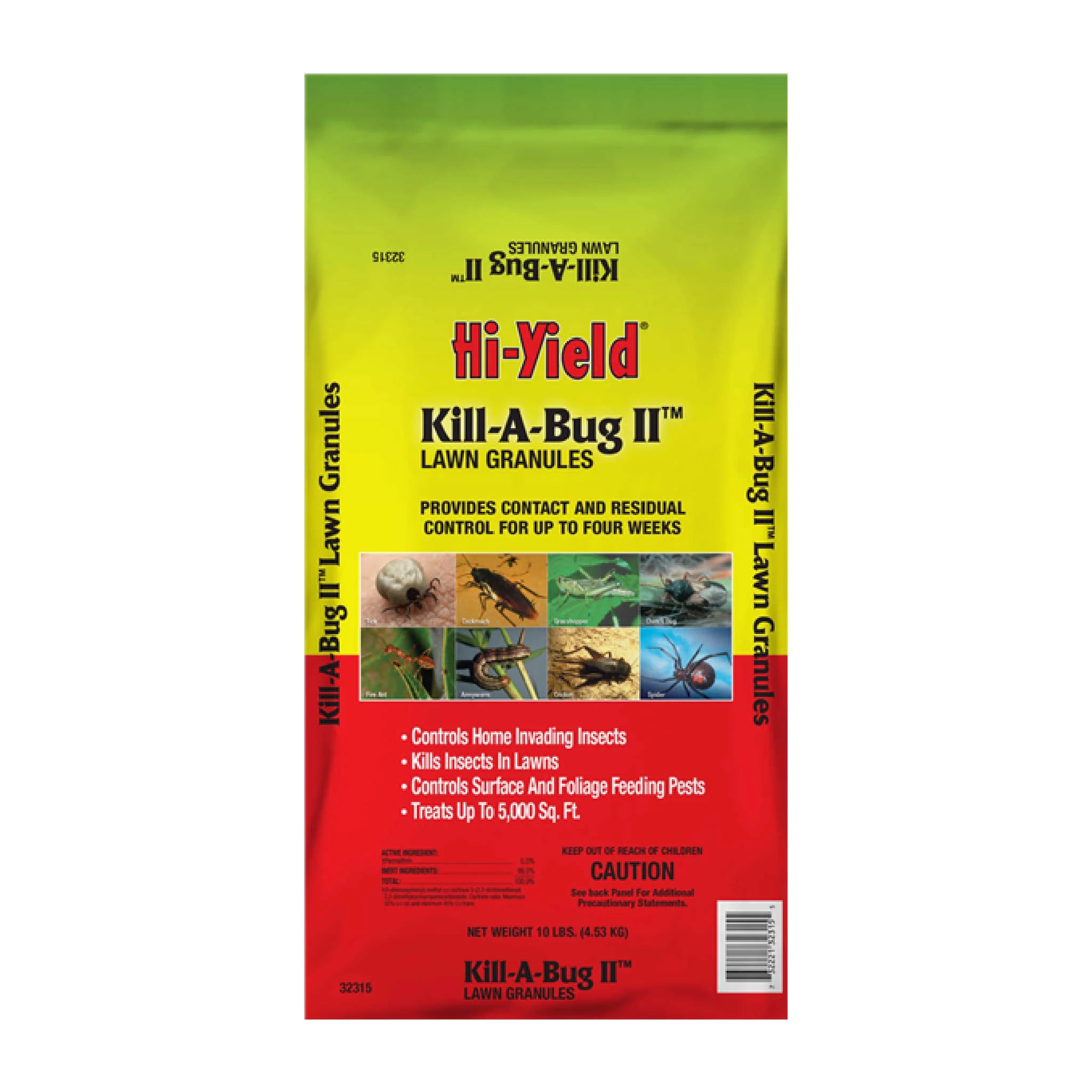 Kill-A-Bug is a granular lawn insecticide for grubs, armyworms and spiders