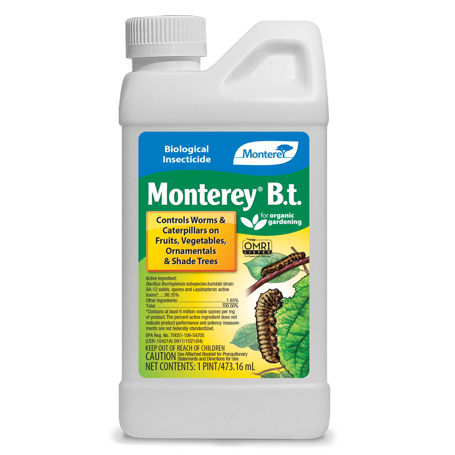 All natural BT spray for worms and caterpillars on fruits, vegetables and shrubs