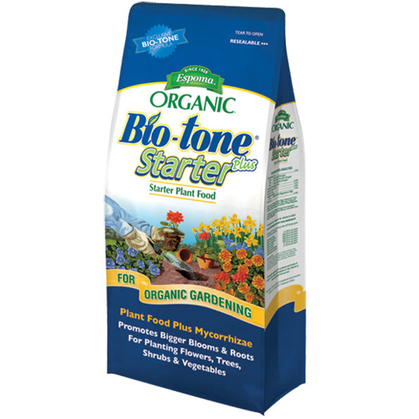 Biotone starter plus fertilizer great for transplanting and initial plantings