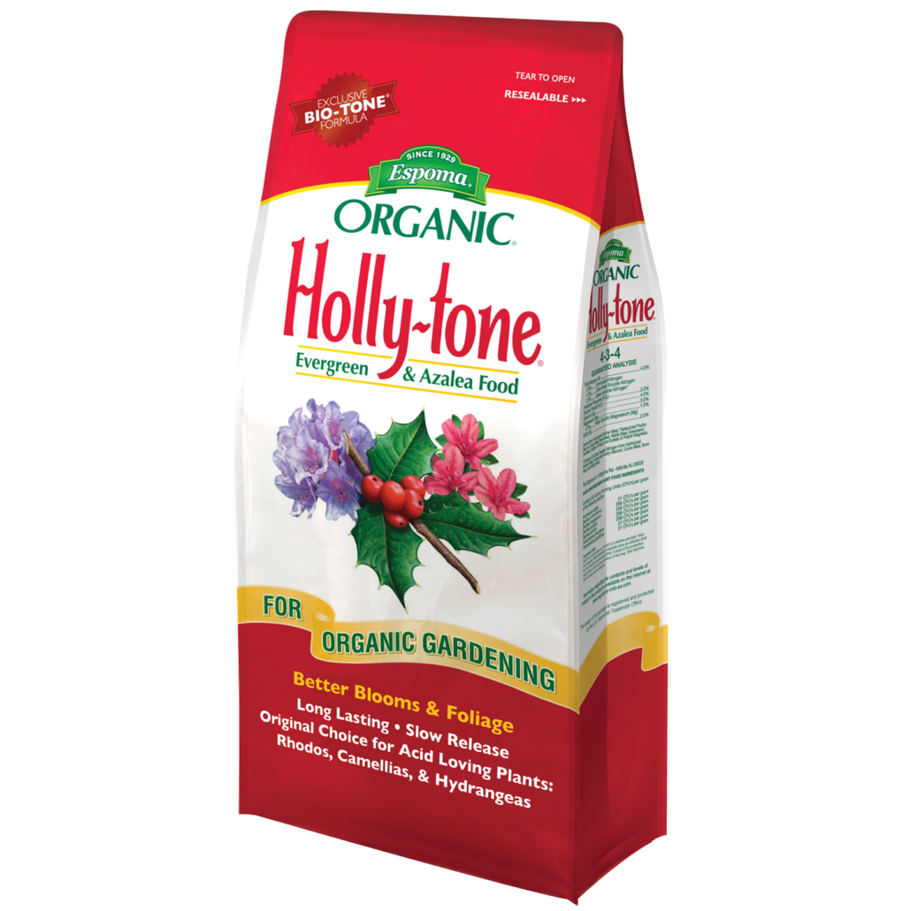 Organic holly tone or acid loving fertilizer great for shrubs