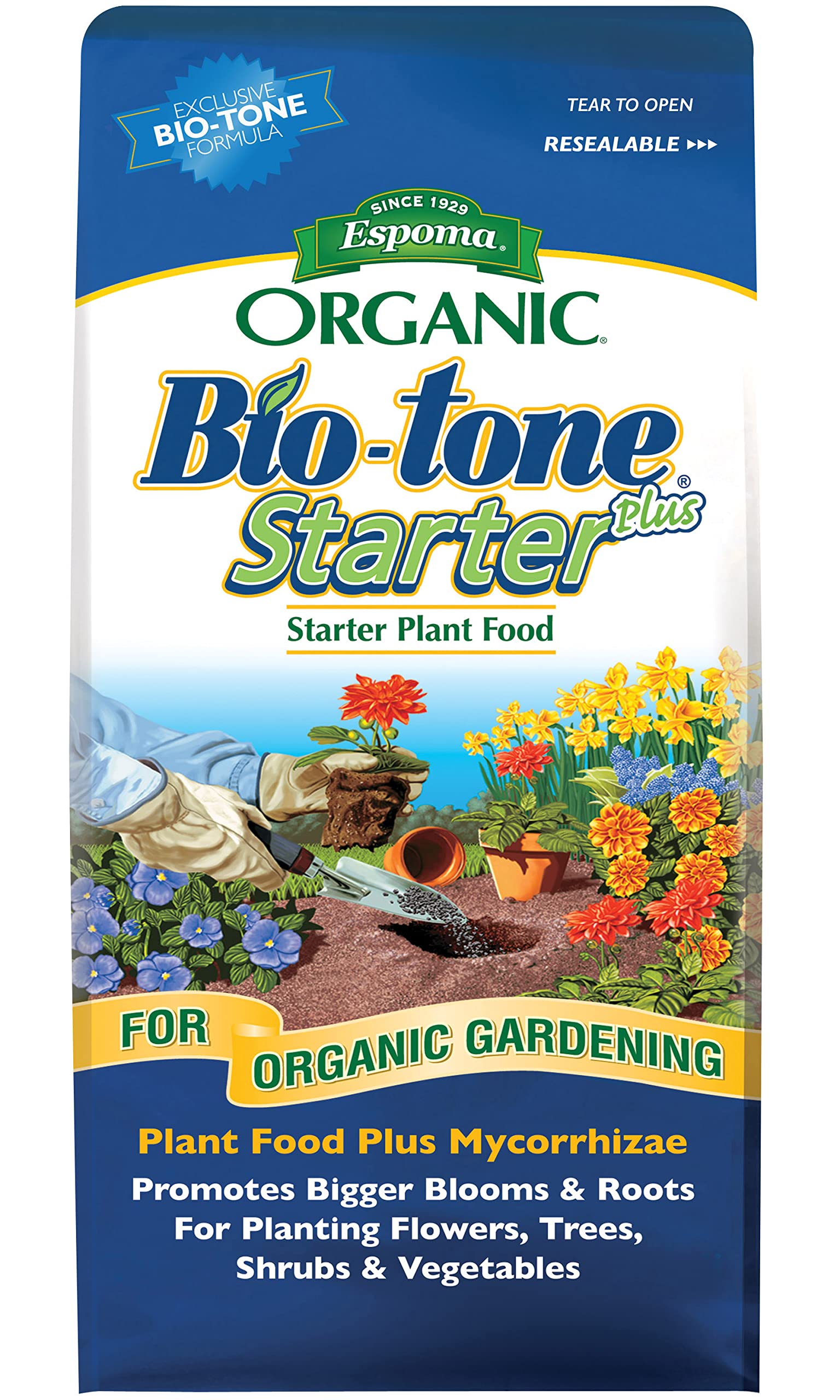 Biotone starter plus fertilizer great for transplanting and initial plantings
