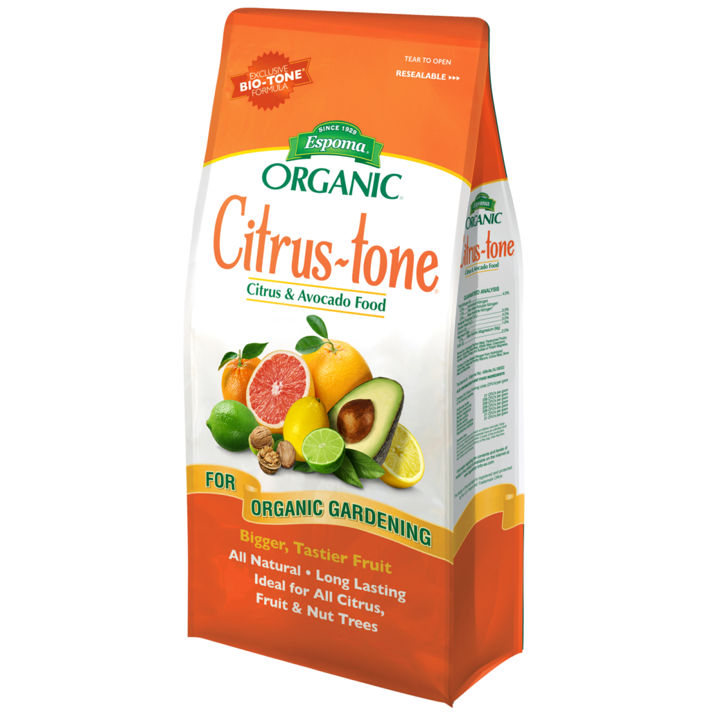 Organic citrus fertilizer great for outdoor fruit trees, large citrus and pecans