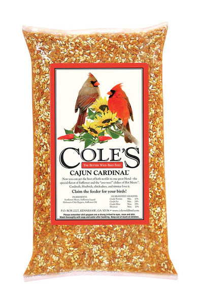 Cajun cardinal blend of birdseed from Cole's