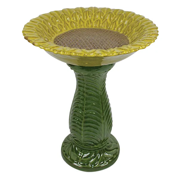 CM Bird Bath Ceramic/ Sunflower 22