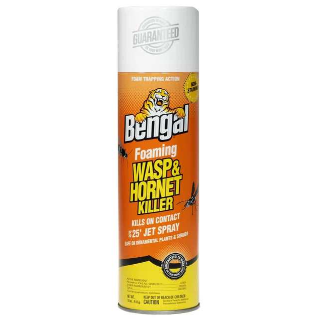 Foaming wasp and hornet spray