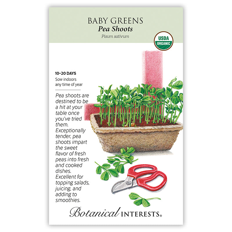 BI Seed, Baby Greens Pea Shoots Organic